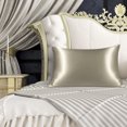 thumbnail image 2 of 19mm Light Brown Silk Pillowcase for Hair Skin Travel/20x14in with Zipper Unique Bargains Funda de Almohada, 2 of 6