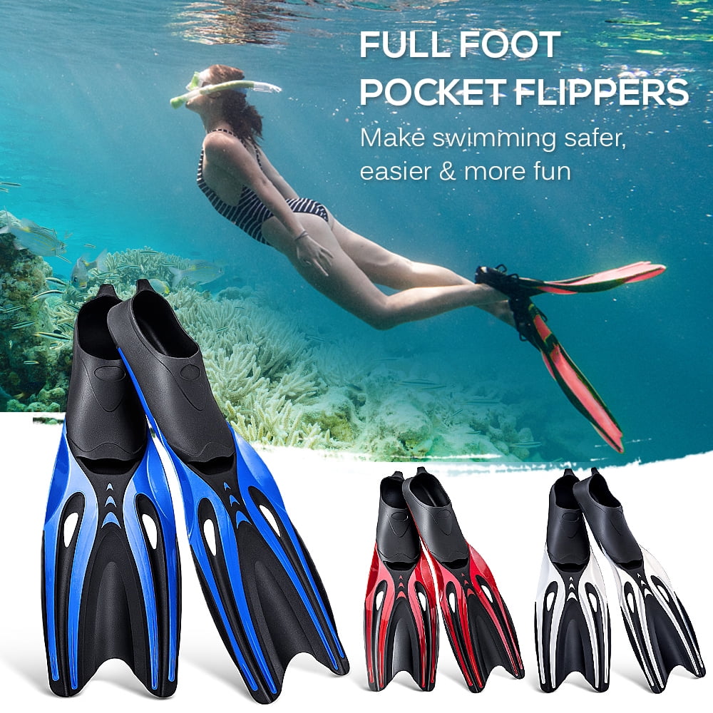 Adult Kids Scuba Snorkeling Diving Swimming Full Foot Shoes Swim Fins Flippers 