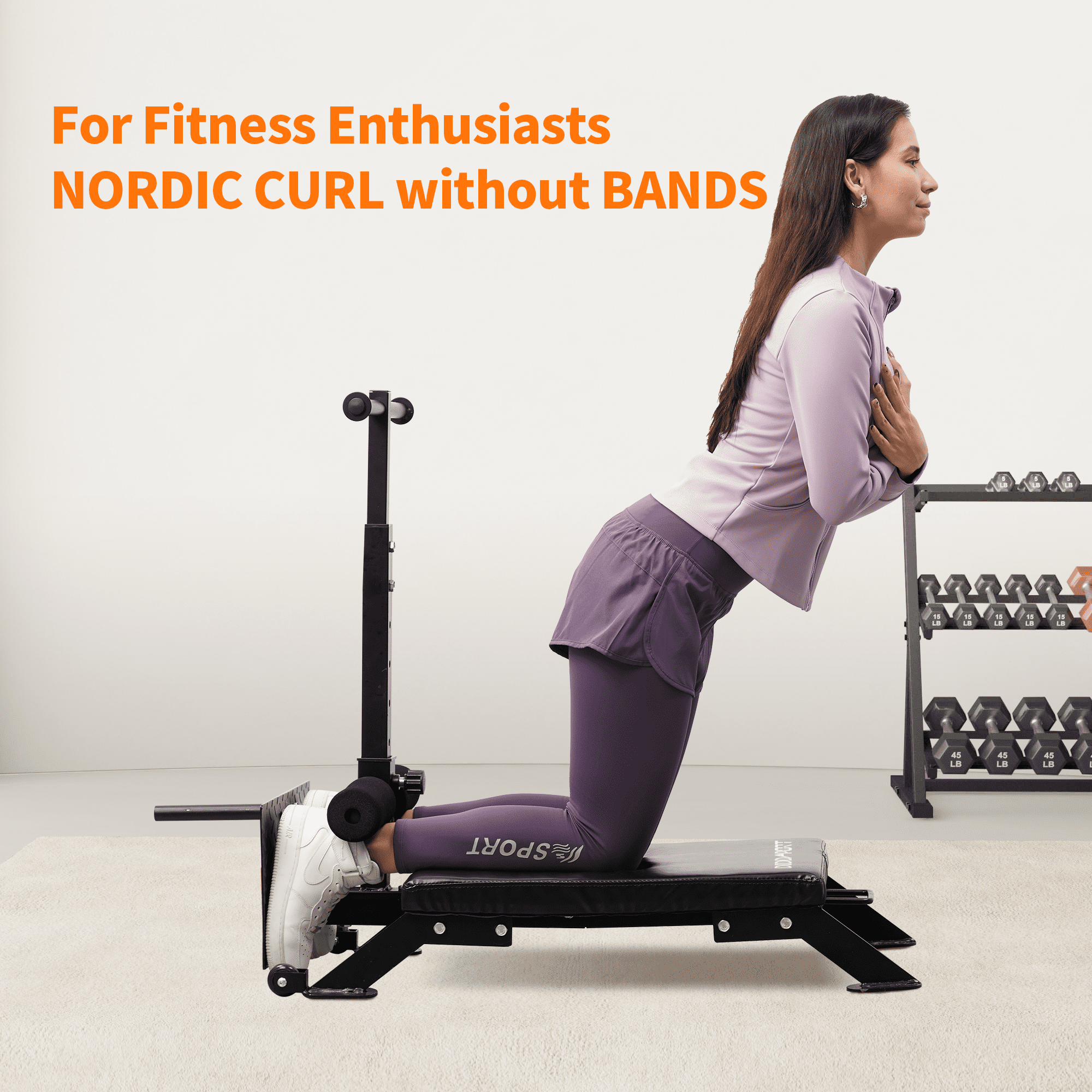 Cofiyard Nordic Curl Machine, Adjustable Hamstring Curl Bench, Glute Machine with Bands and Wheels, 450 lbs Heavy Duty Steel with Thick Foam Pad