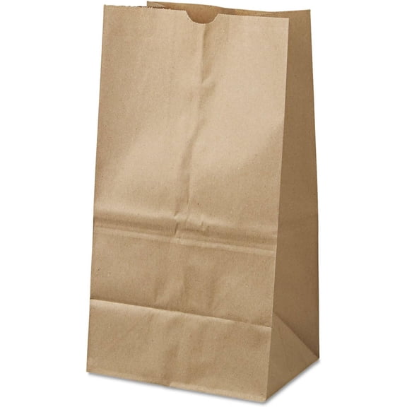 GK25S500#25 Squat Paper Grocery Bag, 40lb Kraft, Standard 8 1/4 x6 1/8 x15 7/8, 500 bags