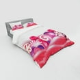 thumbnail image 3 of Ambesonne Modern Bedding Set 3 Pcs, Rainbow Swirl Lollipop, Twin, Dark Coral Pale Pink, 3 of 3