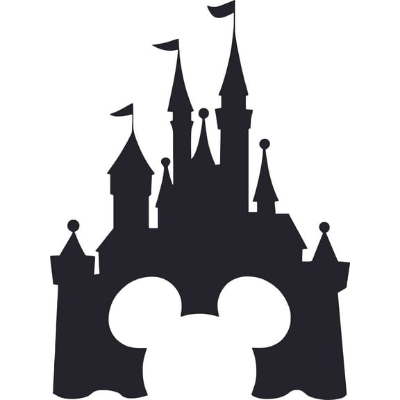 Design with Vinyl Disney Castle Cartoon Character Art Wall Decal & Sticker