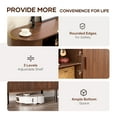 thumbnail image 6 of MARNUR Sideboard Buffet Cabinet 55" Storage Cabinet with 2 Sliding Tambour Doors, Adjustable Shelves for Kitchen Office Bedroom Hallway Entryway, Walnut, 6 of 11