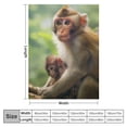 thumbnail image 4 of WERPE Monkey Sherpa Blanket Macaque Family Throw Blanket for Kids Boys Girl Wild Cute Animals Grassland Fuzzy Blanket for Sofa Bed Couch Wildlife Tree Plant Decor, White, 4 of 6