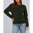 thumbnail image 4 of BTFBM Bow Cropped Cardigan Sweaters for Women Fall Winter Open Front Sweater Long Sleeve Button Fashion Spring Clothes, 4 of 10