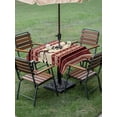 thumbnail image 4 of Outdoor Tablecloth with Umbrella Hole for Patio/Picnic/Party/Camping, Red Beige Boho Waterproof Table Cloth Square Cover Washable, Vintage Abstract Art Ethnic Tribe (60"x 60"), 4 of 8