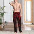 thumbnail image 2 of Balery Red Gothic Skeleton Throne Pantalones de pijama para hombre, pijama ultraligero, pantalón de descanso-XX-Large, 2 of 6