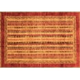 thumbnail image 1 of Ahgly Company Indoor Rectangle Abstract Orange Modern Area Rugs, 4' x 6', 1 of 4