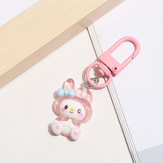 ELLSWORTH Kt Cat Llavero Lovable Moda Encantadora Resina Kuromi Melodía Colgante Adorno Chica Regalo Estilo Coreano