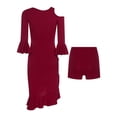 thumbnail image 5 of Haitryli Women Latin Dance Dress with Short Tango Stage Performance Practice Skirt Salsa Cha Cha Dance Outfit Red L, 5 of 5