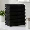 thumbnail image 2 of Ample Decor Bathroom Hand Towels 100% Cotton 18X28 inch -6pc Black, 2 of 6