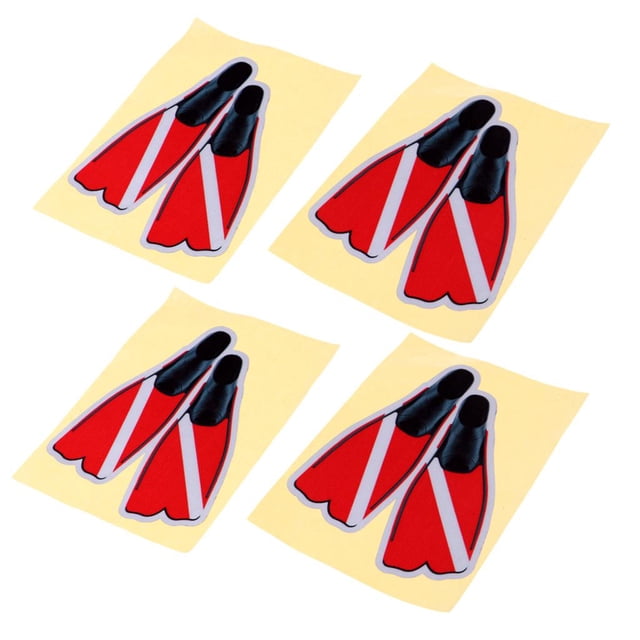 4 Piezas de Buceo Bandera Aletas Aletas Calcomanía Barco Camión Gráfico para Deportes Acuáticos Natación Barco Buceo Coche Camión Ventana Soledad Pegatina de buceo