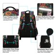 thumbnail image 4 of FORMRS Unisex Backpack Elementary School Travel Bookbag with Reflective Stripes, Vibrant Flowers Pattern, 4 of 7