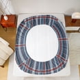 thumbnail image 5 of Feelyou Blue Square Plaid Twin Sheet Sets, Vintage Abstract Bedding, 3-Piece, 5 of 7