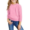 thumbnail image 2 of LTTVQM Sweatshirts for Teen Girls Cotton Knit 8-9 Long Sleeve Fall Winter Cute Round Neck Sweater Comfy Pullovers Trendy Blouses for Child Girls Pink 8-9, 2 of 5