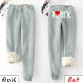thumbnail image 2 of IROINNID Deals Fleece Sweatpants for Women Thermal Printed Winter Pants Lamb Fleece Elastic Thickened Plush Warm Sweatpants Long Pants,Light Blue, 2 of 8