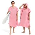 thumbnail image 1 of Poncho de surf Abahub para hombre y mujer, de secado rápido, rosa, L, 1 of 7