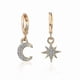thumbnail image 1 of Gold Fashion Classic Geometric Women Dangle Earrings / Dangle Earrings Asymmetric Earrings Of Star And Moon / Crystal Star Moon Design Jewelry Earring, 1 of 3