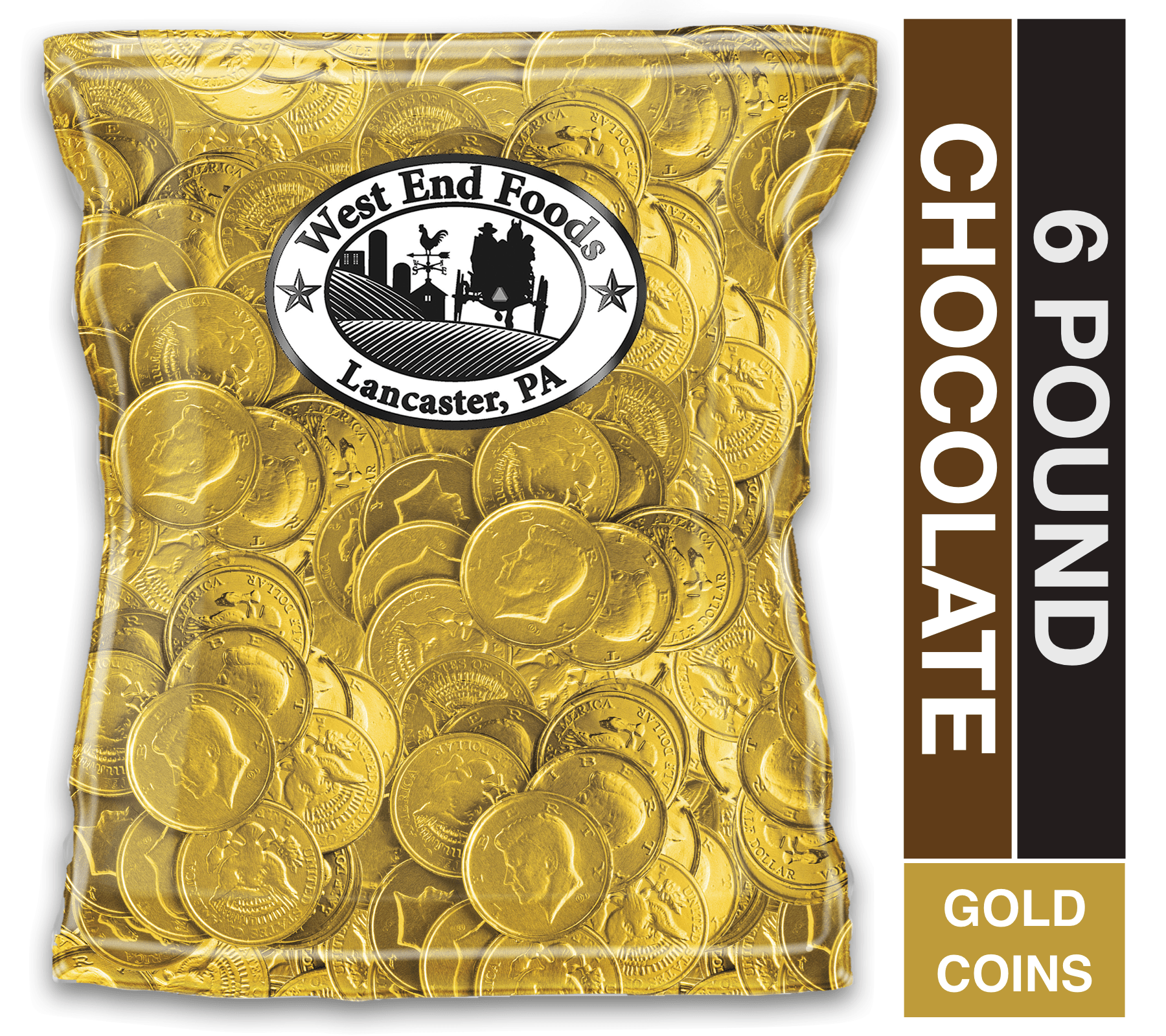 Bulk Milk Chocolate Gold Coins Candy 6lb Pack