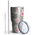 thumbnail image 2 of 30oz Pioneer Flower Floral Print Pattern Tumbler, Double Wall Vacuum Insulated Cup, BPA-Free Leak Proof Lid & Reusable Straws, Hot 12h, Cold 34h, 2 of 6