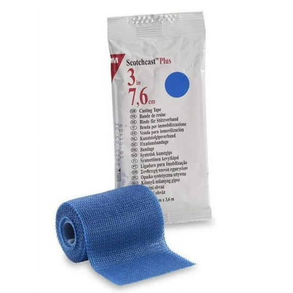 Scotchcast Plus Cast Tape 3 Inch X 12 Foot Fiberglass Blue, 82003B - ONE ROLL