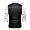 thumbnail image 5 of ZCFZJW Men's Suit Vest Formal Wedding Slim Fit Single-Breasted Sleeveless V-Neck Have Pockets Solid Dress Wedding Waistcoat Prom Tuxedo #12-Navy XXL, 5 of 9