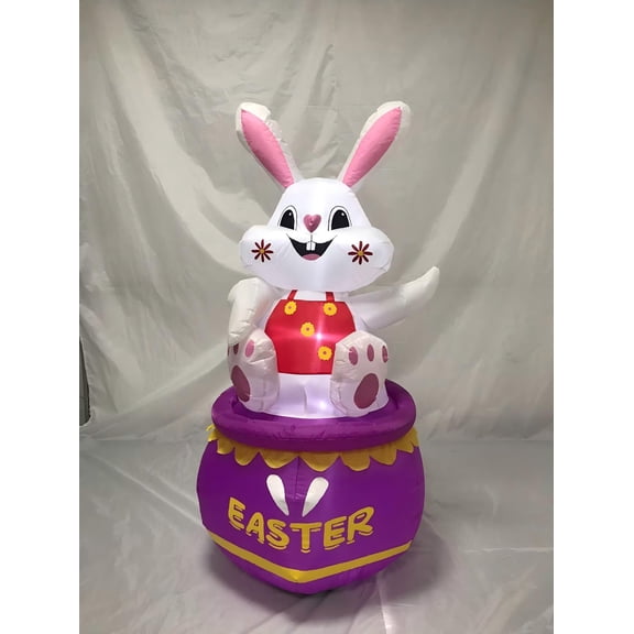 KITBONIS 5ft Inflatable Easter Bunny Decor Garden Yard Easter Decoration Inflatable Bunny Shopping Mall Backdrop Decorations