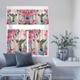 thumbnail image 6 of 3 Piece Kitchen Curtains and Valances Set Hummingbird Cafe Curtains 24 Inch Length Spring Summer Pink Red Flower Leaf Valance & Tier Curtain for Living Room Bedroom Small Window 54"x18"+27"x24"*2, 6 of 6