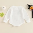 thumbnail image 4 of Gubotare Baby Girl Halloween Bodysuit Baby Girl Clothes Floral Long Sleeve Sweatshirt Bodysuit Bubble Bodysuit Fall Winter Outfits 0 3 6 9 12 18 24 Months (White,3-6 Months), 4 of 4