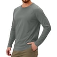 thumbnail image 3 of Domuza Rash Guard for Men Uv Protection Long Sleeve Beach Wear Lightweight Moisture Wicking Raglan Pullover Athletic Gym Blouse for Fishing Running Dark Gray XXXL, 3 of 6