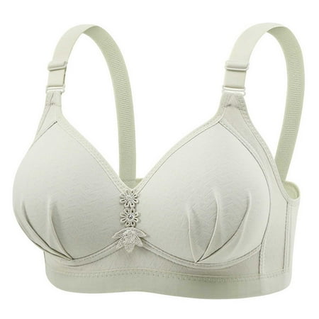 Nilvkv Demi Bras for Women Tshirt Bras for Women Regular Strap Wireless Solid Seamless Smooth Deep Plunge Push Up Everyday T Shirt Bra Green 38BC