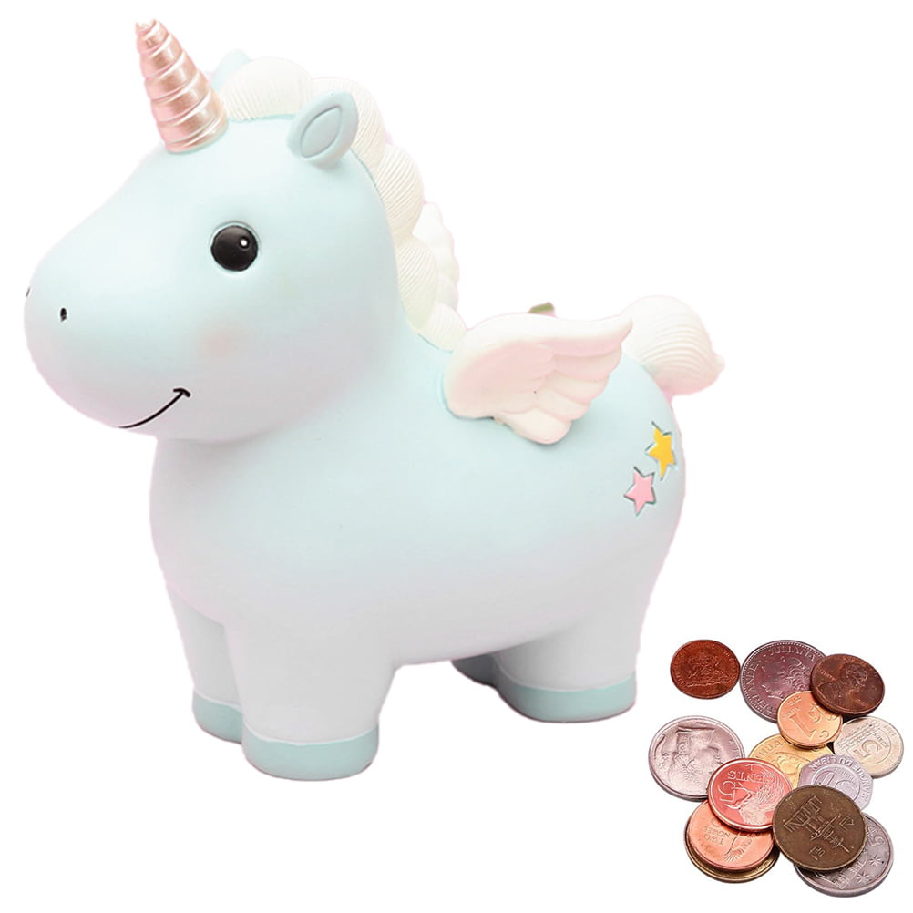 1Pc Unicorn Coin Bank Cartoon House Exquisite Portable Saving Pot for Kids Gift 