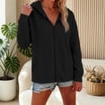 thumbnail image 6 of CAIVO Hoodies For Women Casual Zip Up Hoodie With Pockets Solid Color Long Sleeve Pullover Sweatshirt Running Tops, 6 of 7