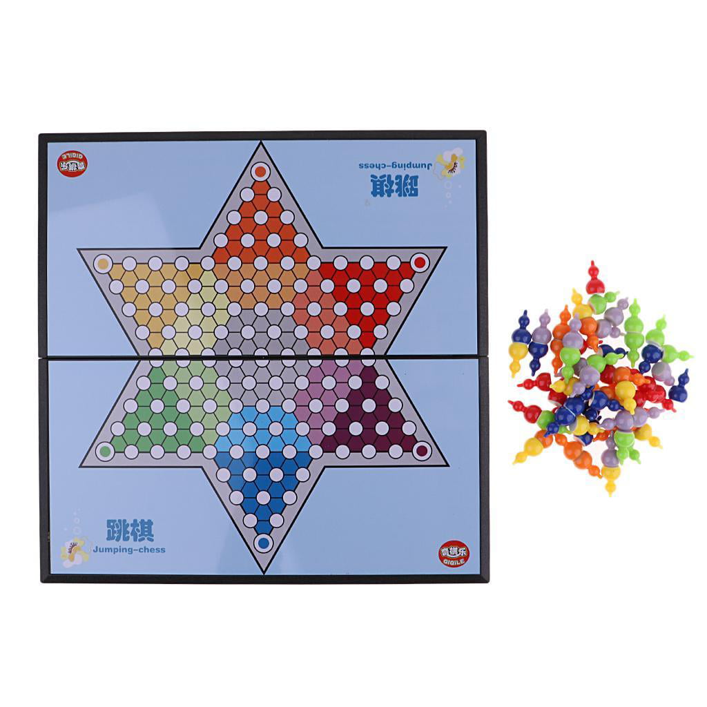 Foldable Magnetic Chinese Checkers Set Travel Portable Compact Pack & Go 