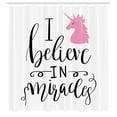 thumbnail image 3 of Ambesonne Saying Shower Curtain, I Beleive in Miracles Text, 69"Wx75"L, Pink Charcoal Grey White, 3 of 5