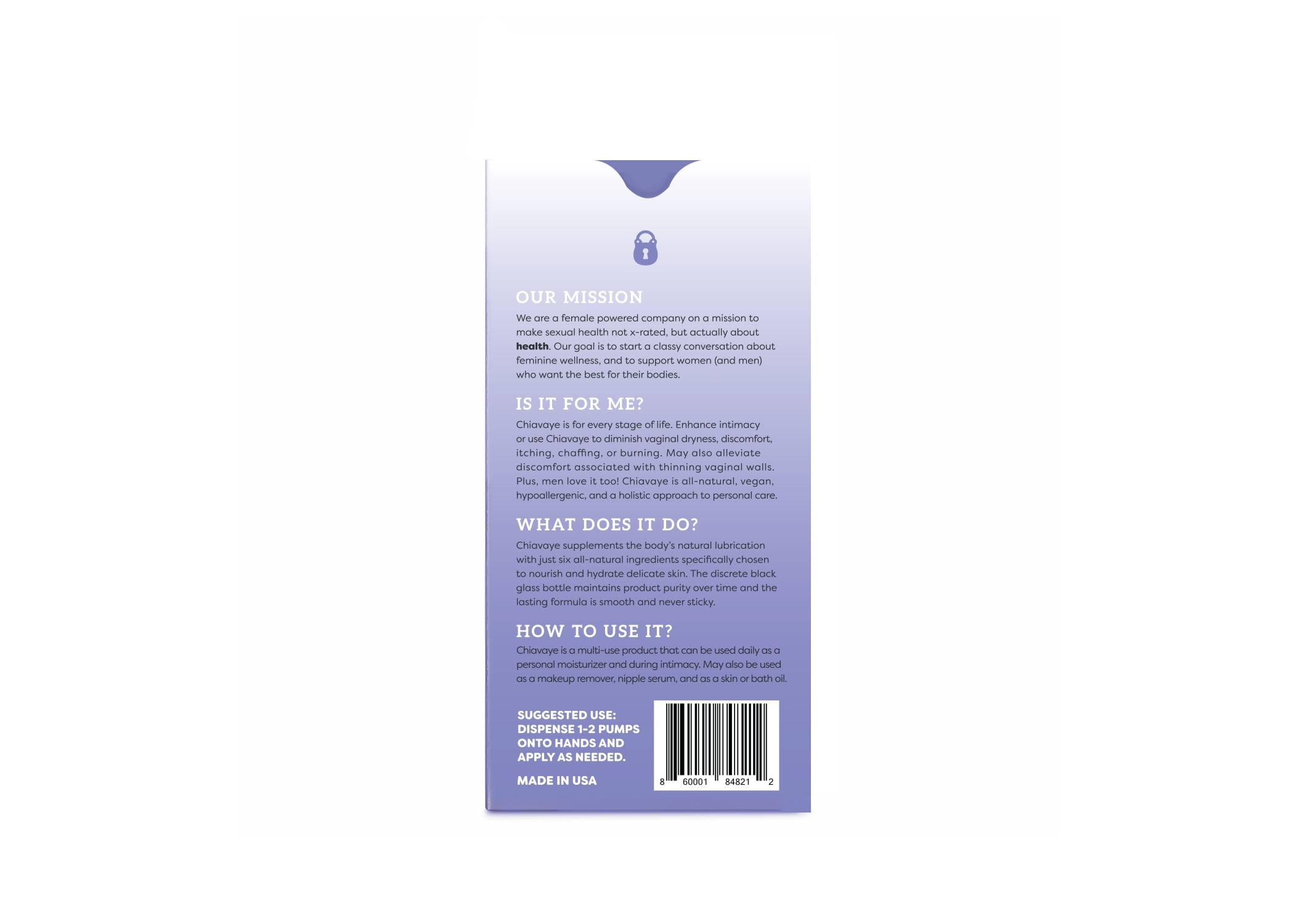 chiavaye personal moisturizer and lubricant Premium Personal lubricant main image 1