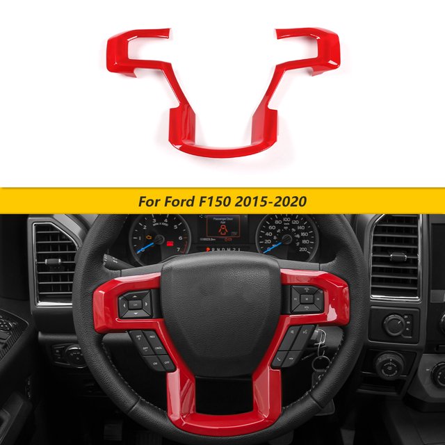 CheroCar Volant Garniture de Couverture Accessoires Intérieurs pour 2015-2020 Ford F150, Rouge