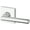 Silver, variant on Baldwin Reserve HDTUBRCSR190 Half Dummy Right Hand Tube Lever and Contemporary Square Rose Satin Black Finish