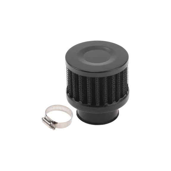 Unique Bargains Engine Air Filter 25mm High Flow Round Clamp-On Cold Air Intake Filter Closed-Top Cool Air Filter Cleaner with 1 Clamp Black for Car