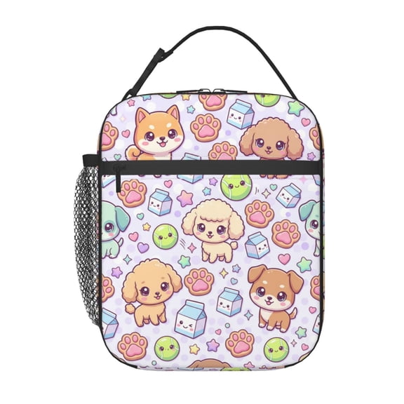 Dog Lunch Bag, Adorable Puppy And Poodle Reusable Thermal Insulated Lunch Box For Pet Lovers, Lunch Tote For Office Workplace Travel, Cooler Bag