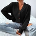 thumbnail image 6 of Purcolt Women's Chunky Knit Open Front Cardigan Sweaters V Neck Button Down Loose Short Cardigan Fall Outerwear Coats, 6 of 6
