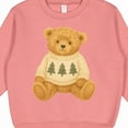 thumbnail image 3 of Inktastic Vintage Teddy Bear in Sweater with Christmas Trees Toddler Sweatshirt, 3 of 4