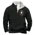 thumbnail image 1 of Sudadera sin capucha para hombre, informal, a la moda, con cuello alto, estampado, con cremallera, jersey de manga larga, blusa de poliéster para hombre, 1 of 3