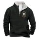 thumbnail image 1 of Sudadera sin capucha para hombre, informal, a la moda, con cuello alto, estampado, con cremallera, jersey de manga larga, blusa de poliéster para hombre, 1 of 3