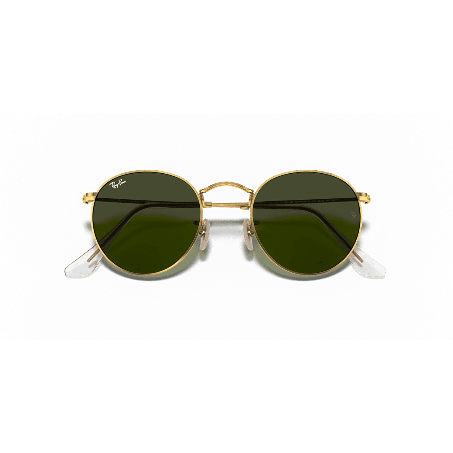 Ray-ban Sunglasses Round Metal Unisex Gold Frame Green Lenses 50-21