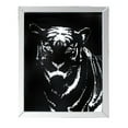 thumbnail image 2 of Rectangular Mirror framed Tiger Wall Dcor With Crystal Inlays, Black & Silver, 2 of 2