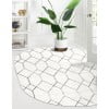 thumbnail image 5 of Unique Loom Matrix Trellis Collection Area Rug - Deco (5' 3" x 8' Oval White/Gray), 5 of 5