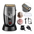 thumbnail image 1 of Rasuradora Eléctrica Afeitadora Barba Recargable Profesional Portátil Corta Al Raz Rastillo Cortadora De Cabello Pelo Con Base De Carga Hombre Modelo Negro, 1 of 4