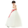 thumbnail image 3 of Ekidsbridal Girl Bridesmaid Flower Girl Dress - V-Neck Ivory Tulle Dress with Tiebow 218noFT-A (Size: 2-12), 3 of 4