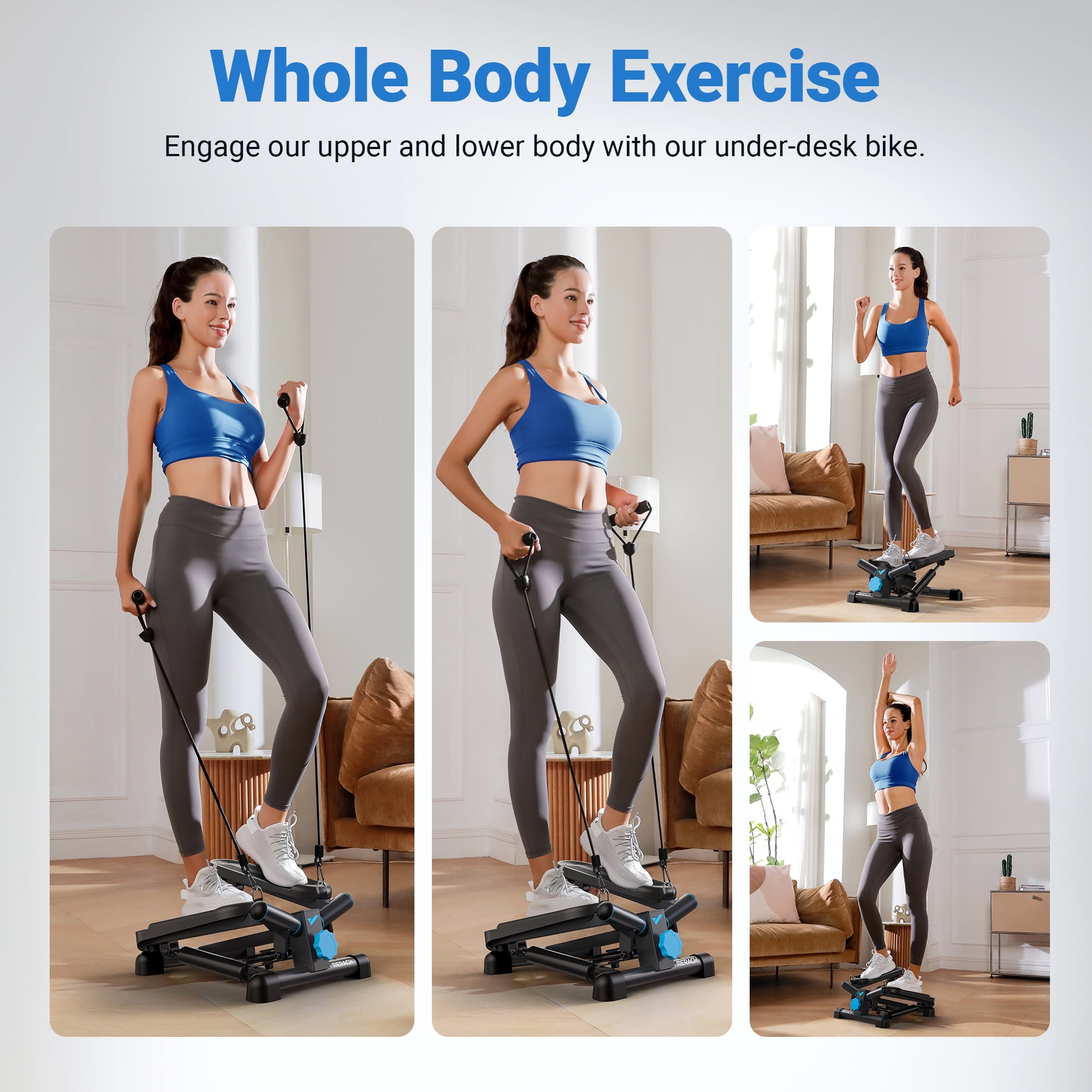 MERACH Steppers for Exercise at Home, 330lbs Capacity Portable Mini Stair Stepper for Home & Office Use, Foot Pedal Exerciser, Compact Fitness Equipment